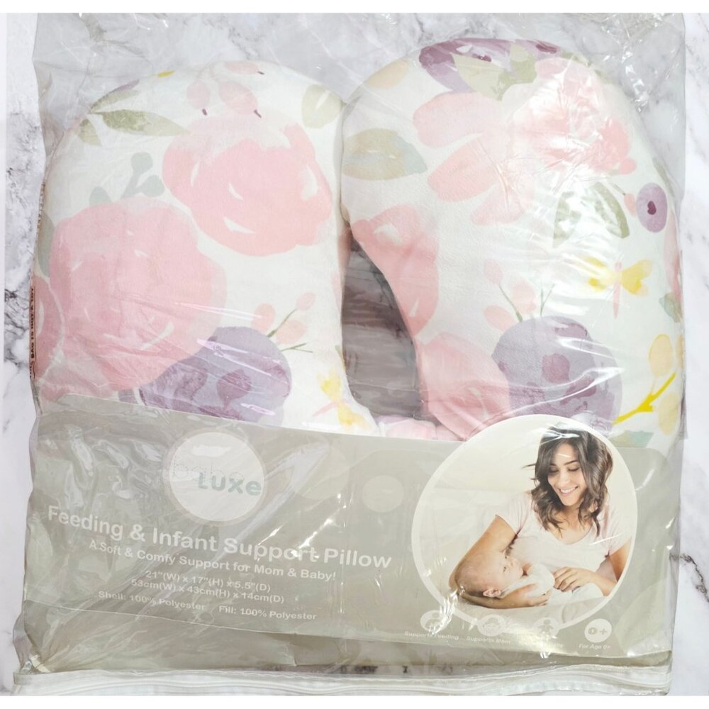 Babe Luxe Feeding & Infant Support U-Shaped Pillow Cushion 21"x17" NEW